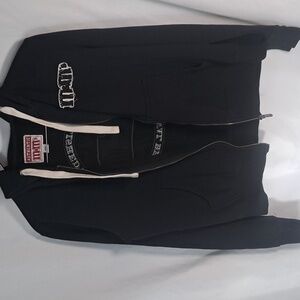 Vintage M&M Black Zip-Up Hoodie with Logo